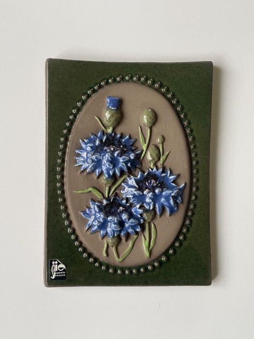 Placheta din ceramica de Studio JIE Sweden designer Aimo Nietosvuori, albastrele