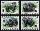 AFRICA CENTRALA 2015 - Fauna, Gorile /serie completa MNH, Nestampilat