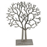Decoratiune metal Copacul Vietii, 70 cm, argintiu metalizat