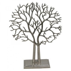 Decoratiune metal Copacul Vietii, 70 cm, argintiu metalizat