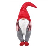 Figurina Decorativă Crăciun, Gnome, Căciulă Roșie, Bluză Dungi, &Icirc;nălțime 115cm, Oem