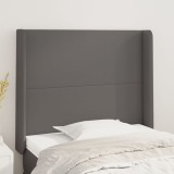 vidaXL Tăblie de pat cu aripioare gri 103x16x118/128 cm piele eco
