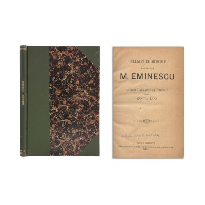 Culegere de articole d&amp;#039;ale lui M. Eminescu, 1891 foto