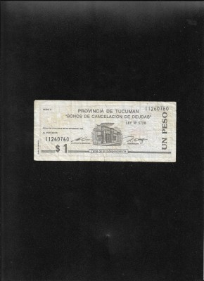 Rar! Argentina 1 peso convertible 1993 seria11260760 provincia Tucuman foto