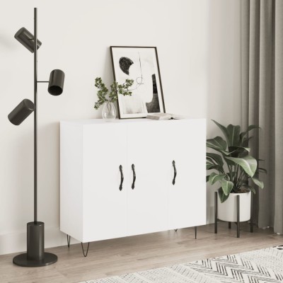 vidaXL Dulap, alb, 90x34x80 cm, lemn compozit foto
