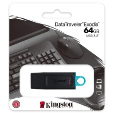 Memorie USB KINGSTON, 64Gb Datatraveler Exodia , Negru, USB 3.2 , Ambalaj Retail foto
