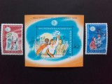 1985 - Anul International al Tineretului - serie + colita dantelata - LP1121 + LP1122