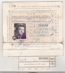 bnk div CFR - Abonament general cu plata integrala - Cls 1 - 1969