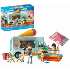 Playmobil - Jucarie de rol Stand de inghetata si magazin cu articole de surf
