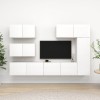 Gossi set dulapuri tv, 6 piese, alb, lemn prelucrat