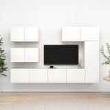 VidaXL Set dulapuri TV, 6 piese, alb, lemn prelucrat