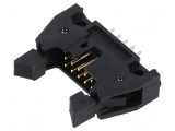Conector IDC soclu tată 10 PIN drept cu ejector scurt THT