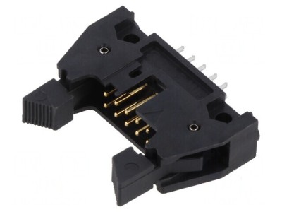 Conector IDC soclu tată 10 PIN drept cu ejector scurt THT foto