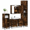 Gossi set de mobilier de baie 4 piese lemn prelucrat de stejar afumat