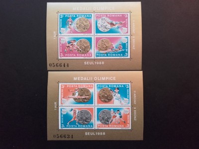 1988 - Medalii Olimpice Seul - 2 blocuri - LP1212 foto