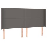 Cumpara ieftin Tablie de pat cu aripioare gri 163x16x118/128 cm catifea