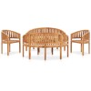 Set mobilier grădină tip banană, 5 piese, lemn masiv de tec