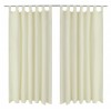 Draperii micro-satin cu bride, 140 x 245 cm, crem, 2 buc.