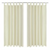 Draperii micro-satin cu bride, 140 x 245 cm, crem, 2 buc.