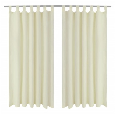 Draperii micro-satin cu bride, 140 x 245 cm, crem, 2 buc. foto