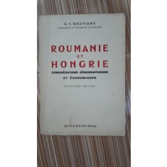 Roumanie et Hongrie, considerations demographiques et economiques - G.I.Bratianu