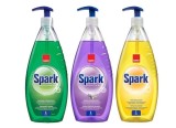Set Detergent de Vase cu Pompita Sano Spark cu Castravete 1 l, cu Lavanda 1 l si cu Lamaie 1 l