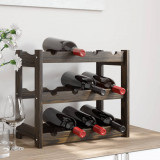 Suport sticle de vin, 12 sticle, negru, lemn masiv de pin GartenMobel Dekor, vidaXL