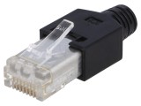Conector RJ45 Ecranat HIROSE Cat 3, Cu Manson, 8P8C, 5mm cablu, Seria TM11P, Orientare Dreapta