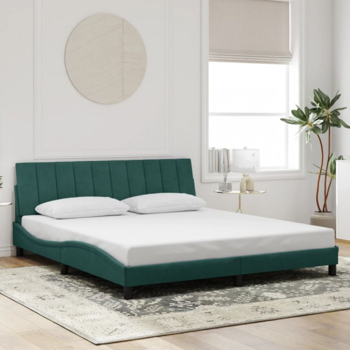 vidaXL Cadru de pat fără saltea, verde &icirc;nchis, 180x200 cm, catifea 3207864