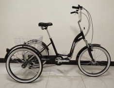 Triciclu adul?i, cadru pliabil, ro?i 24 inch, Shimano cu 6 trepte, foto