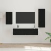 VidaXL Set comodă TV Pe perete 4 pcs Stejar negru 30.5 x 30 x 90 cm 3393283