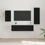 VidaXL Set comodă TV Pe perete 4 pcs Stejar negru 30.5 x 30 x 90 cm