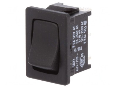 Comutator Rocker SPDT 4A/250VAC Negru foto