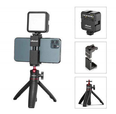 Kit vlog Ulanzi mini trepied MT-08+suport smartphone ST-02S+Lampa LED VL49 -2057 foto