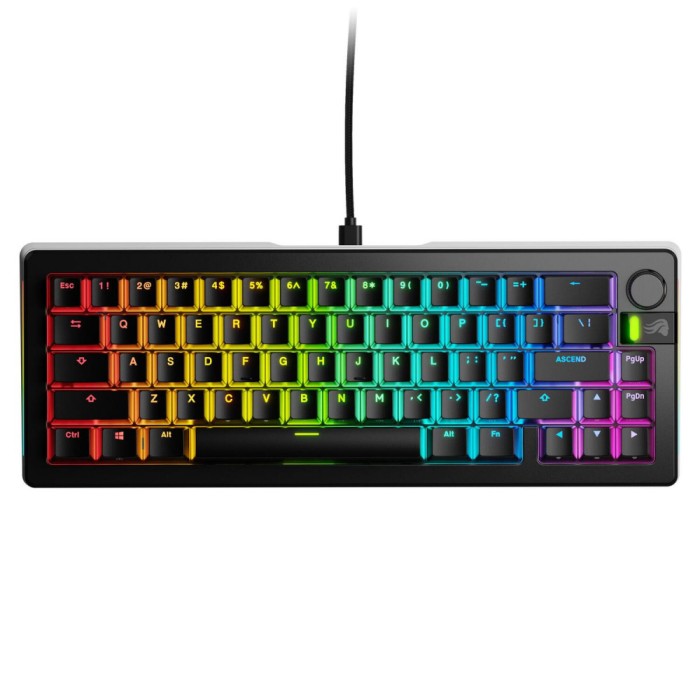 Glorious Tastatura mecanica GMMK 3 PRO 65% Prebuilt, USB-C, Fox Switches, US layout, 66 taste, Negru &quot;GLO-KB-GMMK3-PRO-65-PB-FOX-W-BLK-US&quot; (timbru ver