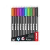 Set 10 Markere Permanente Kores, 1mm, Culori Diverse, Universal, Uscare Rapida