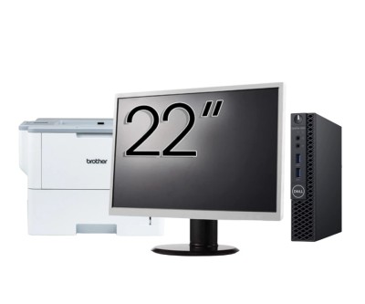 Pachet Calculator Second Hand DELL OptiPlex 3060 MiniPC, Intel Core i3-8100T 3.10GHz, 8GB DDR4, 256GB SSD + Monitor 22&amp;amp;quot; + Imprimanta Brother HL-L foto