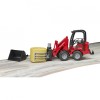 Bruder Incarcator Compact Schaffer 2630 cu Graifer si Balot Rotund, Jucarie Baieti, Vehicul, Macheta, Plastic, +3 Ani