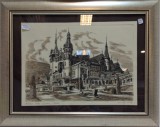 Gravura &quot;Castelul Peles&quot; Sinaia - Vasile Diviza