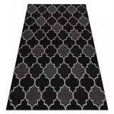 Covor sisal Floorlux 20607 marocani trellis negru si argintiu , 80x150 cm, Dreptunghi