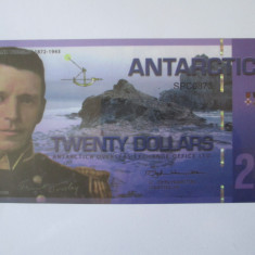 Antarctica 20 Dollars 2008 polymer UNC,bancnota din imagini