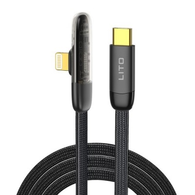 Cablu de Date cu Mufe Type-C, Lightning, 1m - Lito (LD11) - Black foto