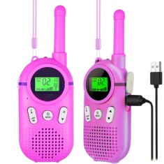 Set 2 statii Walkie Talkie pentru copii, cu Raza Lunga de Actiune, functia Vox, Varsta Recomandata +3 ani, Sunet clar, Statie radio VisionHub&reg; pentru