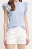 Pepe Jeans pantaloni scurti jeans FITTED SHORT HW MARY femei, culoarea alb, neted, high waist, PL801191TA8