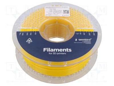Filament PET-G 1,75mm galben 1kg GEMBIRD High Speed 220-260&amp;deg;C foto