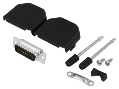 Conector D-Sub tată 15 pini, pe cablu foto