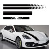 Set 5 stickere autoadezive Tuning, model &quot;Racing Stripes V1&quot;, dimensiune 190 cm, culoare Neagra, AVEX