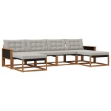 vidaXL Set de canapele de exterior 6 pcs Natural și gri deschis 3381591