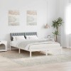 VidaXL Cadru de pat Alb și gri deschis 140 x 200 cm Lemn masiv de pin 878678