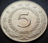 Cumpara ieftin Moneda 5 DINARI / DINARA - RSF YUGOSLAVIA, anul 1972 * cod 5156 B = UNC, Europa